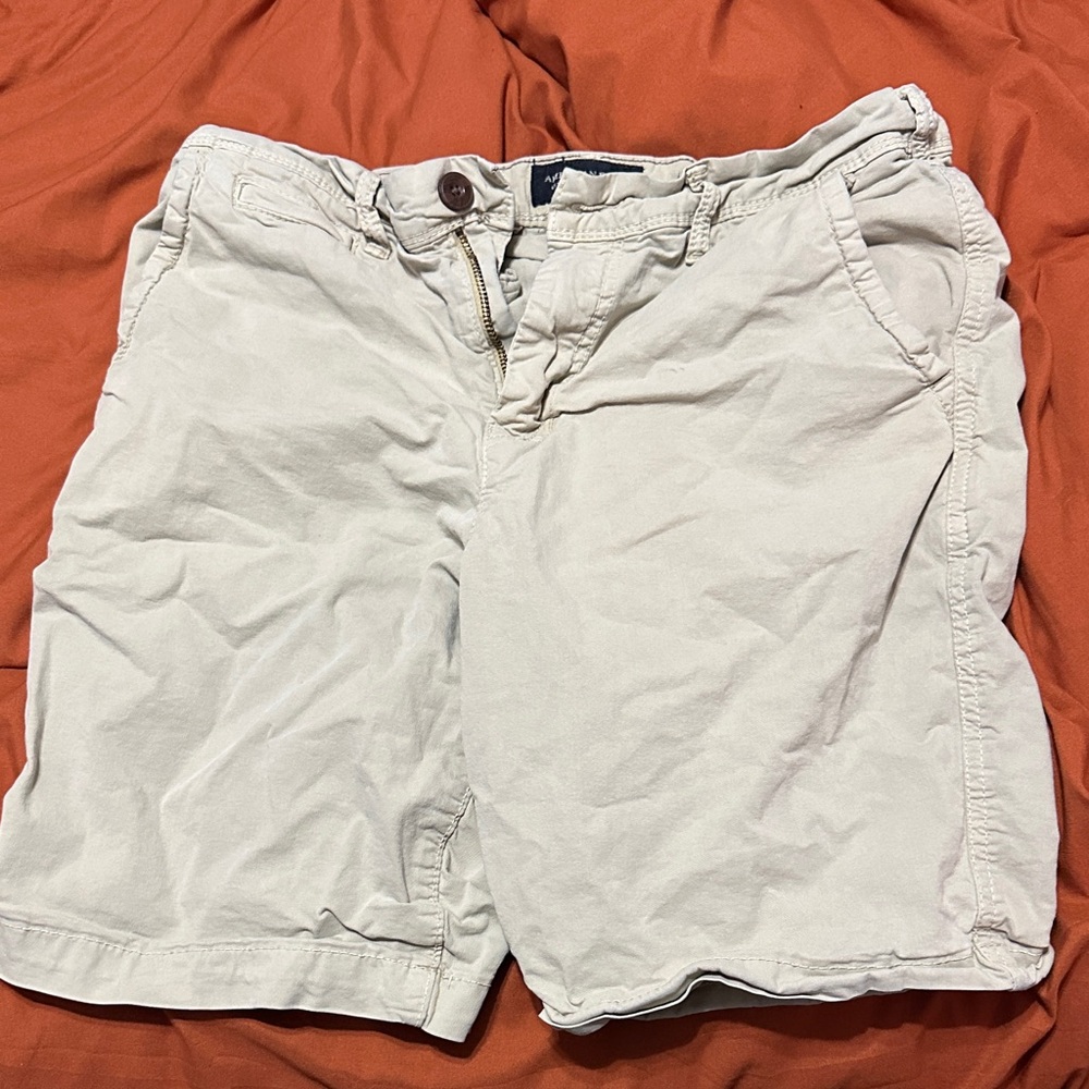 American Eagle Outfitters Cream Flat Front Shorts